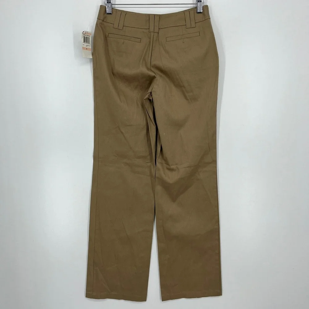 Alfani Women Khaki Ongoing‎ Bedford Dress Pants P30206K194 Size 2 New